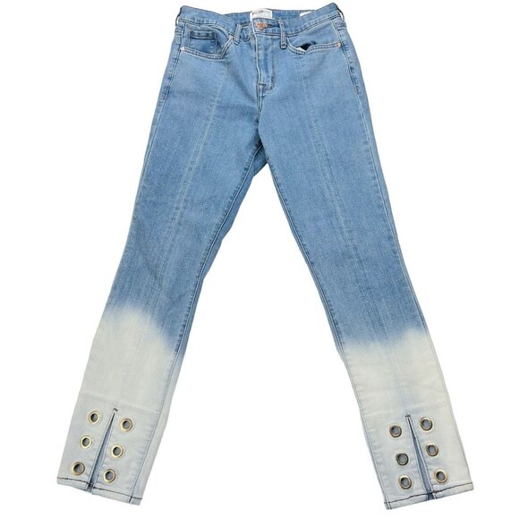 WILLIAM RAST Women's Ankle Skinny Jeans Size 26 High Rise Ombre Grommet Stretch - Picture 1 of 15